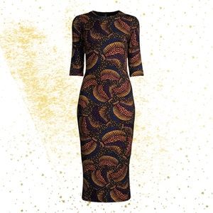 FARM Rio -- NWT Black Wild Bananas Jersey Dress